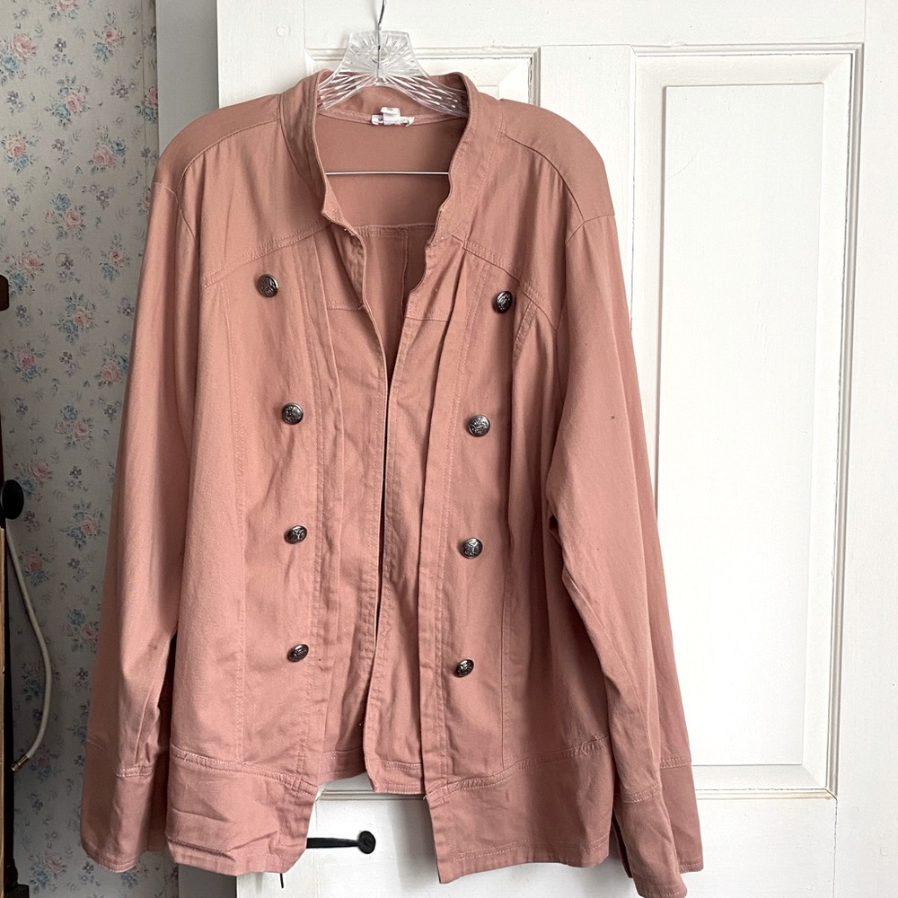 Westport Peach Casual Military Style Jacket